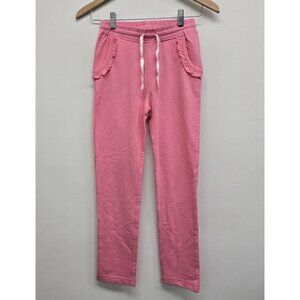 NWOT Hanna Andersson French Terry Pants Sz 140 (10) Pink Ruffle Pockets Pull On